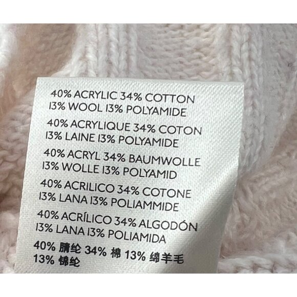 Free People Cozy Cream Cable-Knit Mock Neck Heart Sweater - Picture 14 of 15